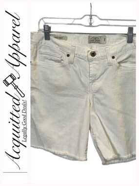 Lucky Brand Lily Laguna Shorts Cream Off-White Raw Hem